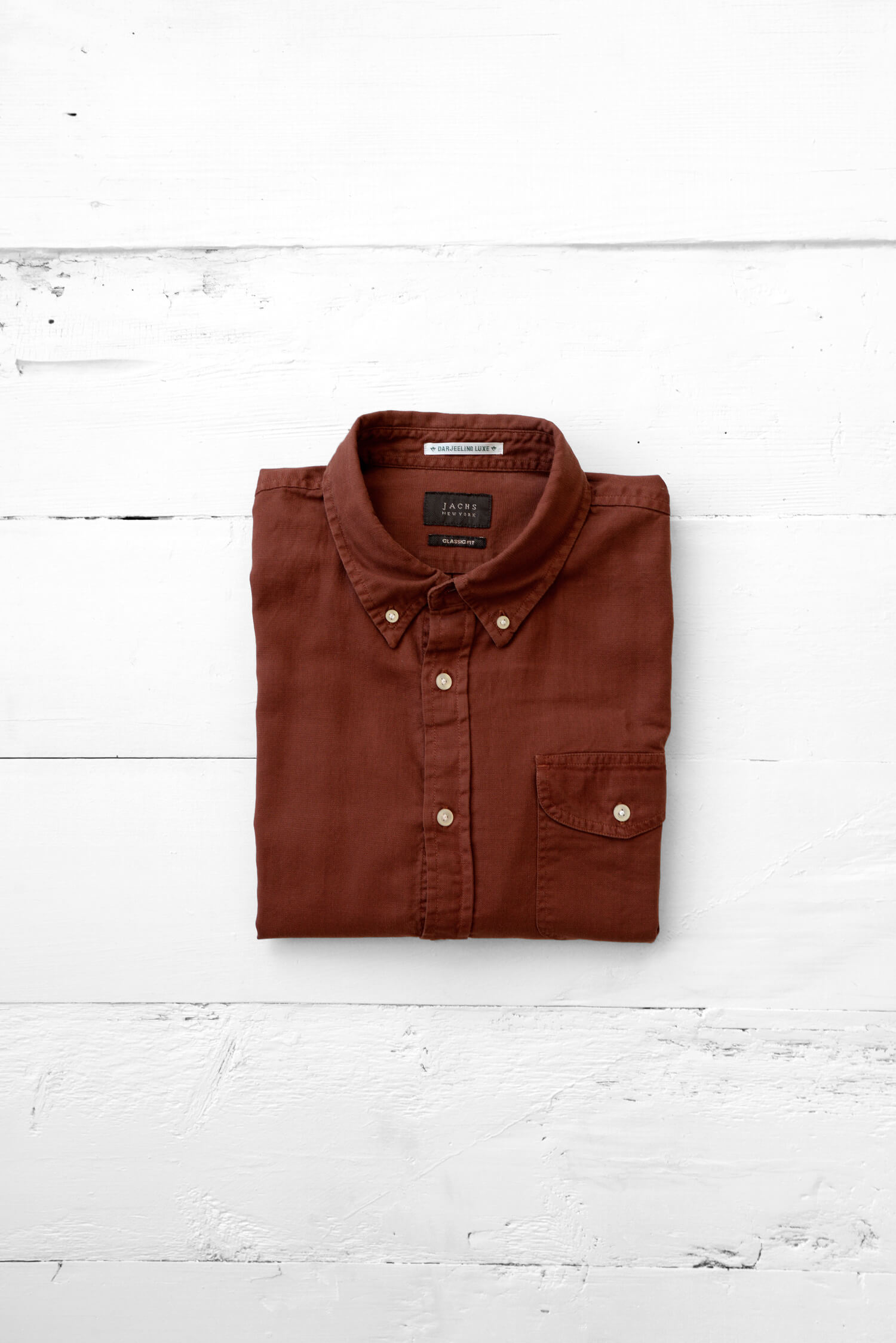 JachsNY Rust Garment Dye Oxford Shirt